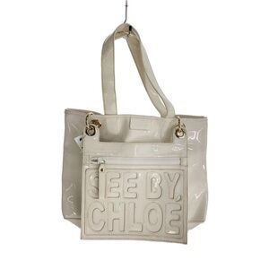 See By Chloe Glossy Cream Tote
